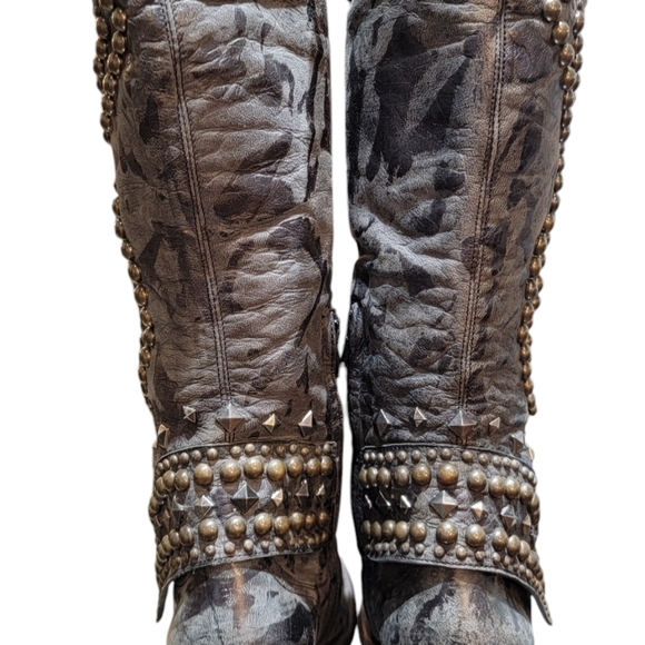 OLD GRINGO Tall Leather Studded Boots - Size 9 - Picture 5 of 7